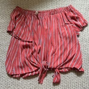 Off the shoulder striped top